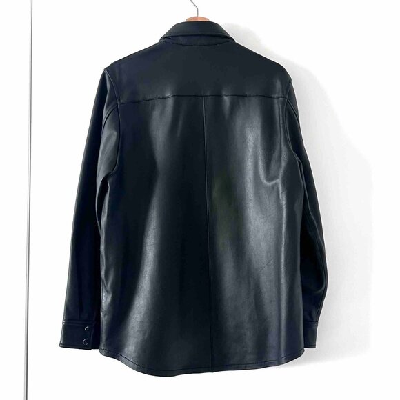 Nudie Jeans, Black Leather Hugo Shirt, Small, EUC - Picture 4 of 7